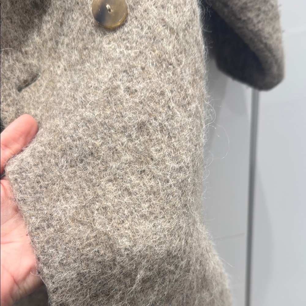 Mango Oversized Taupe-Gray Wool Blend Trench Coat - Picture 2 of 3